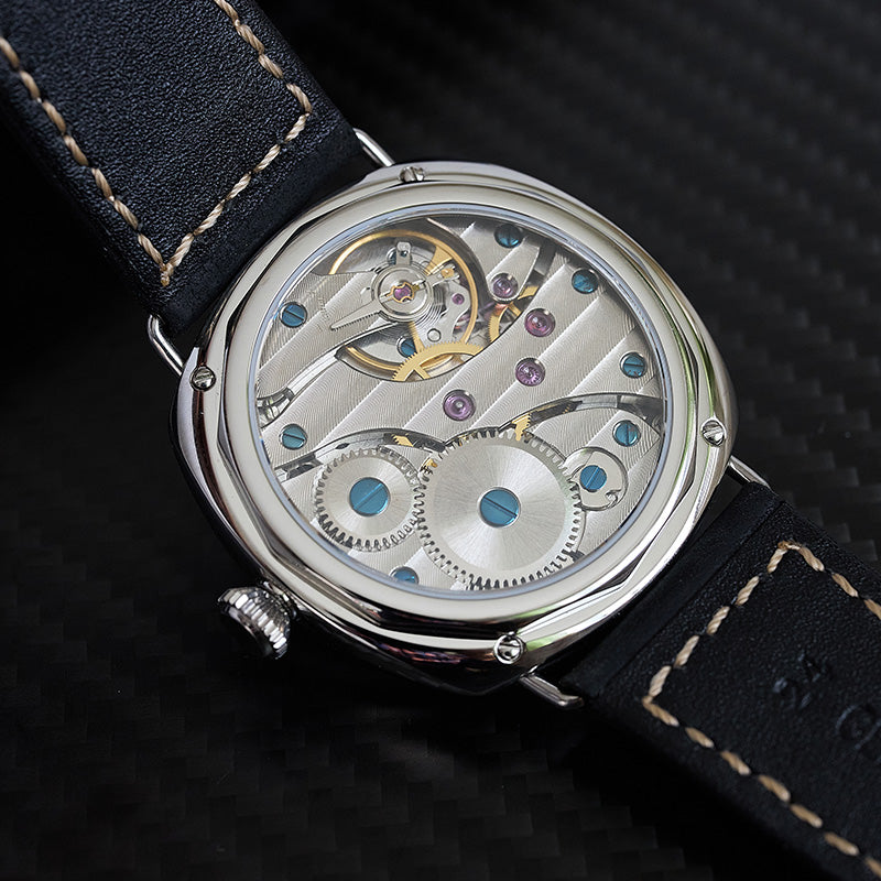 Mechanical watch with an open case back design
