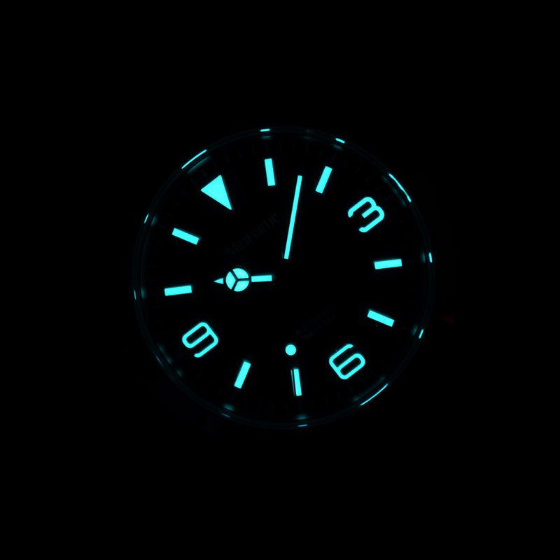 Soft blue luminous hands and markers glowing in the dark