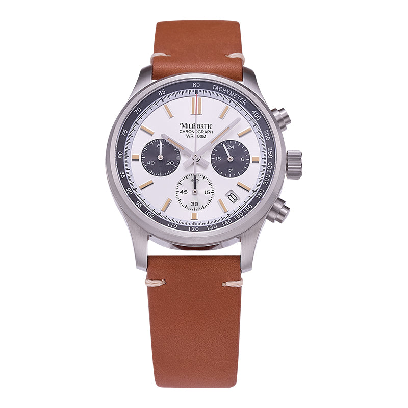 White dial chronograph watch