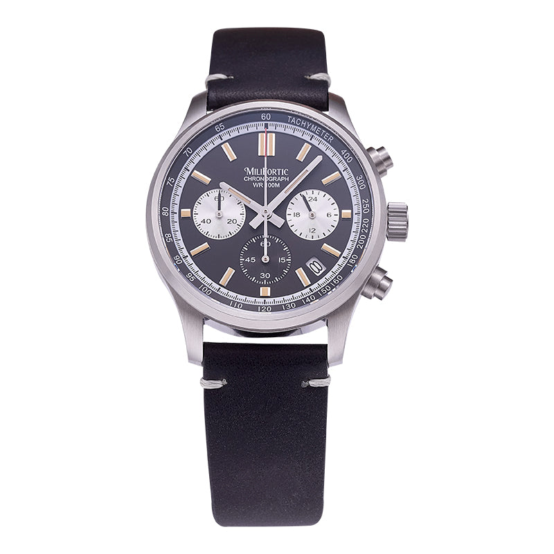 Black dial chronograph watch
