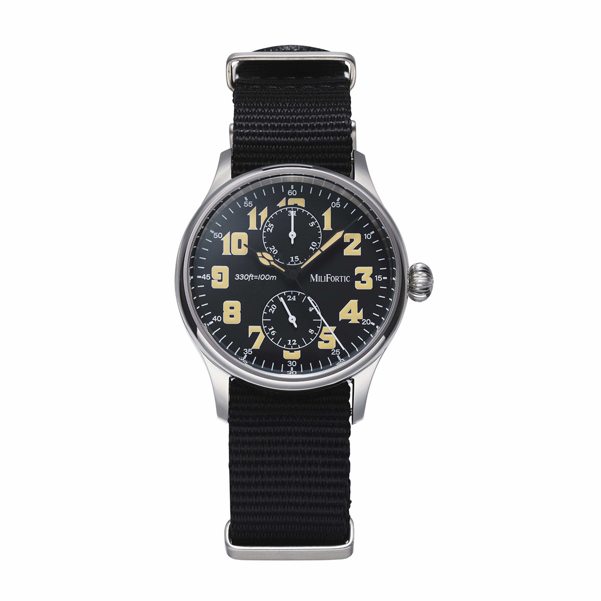 Milifortic 38mm 2-Subdial Vintage Pilot Quartz Watch P137