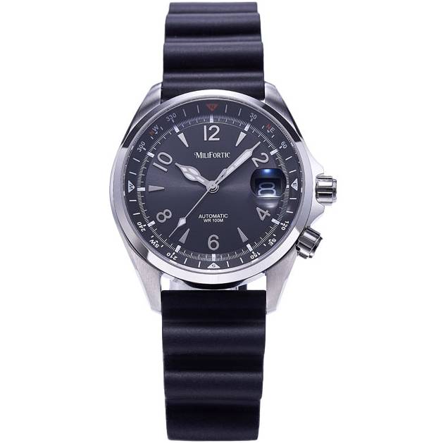 Milifortic S089 39.5mm Automatic Sports Rubber Strap Watches with Compass Bezel
